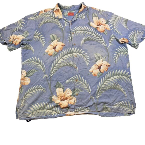 Tommy Bahama Other - Tommy Bahama Silk Floral Tropical Hawaiin Button Up Camp Shirt Men's Size 3XT